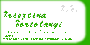 krisztina hortolanyi business card